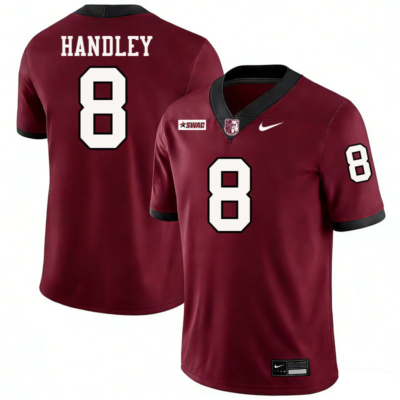 Alabama A&M Bulldogs #8 Eric Handley College Football Jerseys,Uniforms-Maroon
